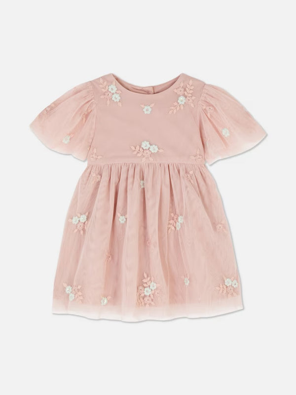Primark pink mesh occasion dress