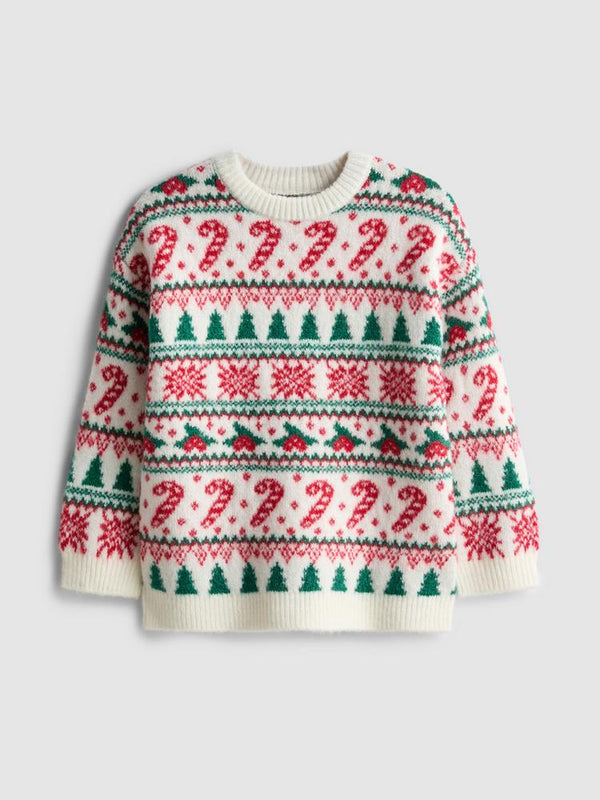 Primark Kid's Candy Cane Fair Isle Family Christmas Jumper unisex