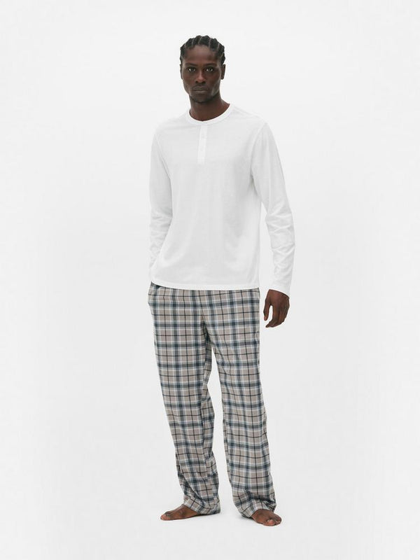 Mem checked Jersey Long Pyjamas