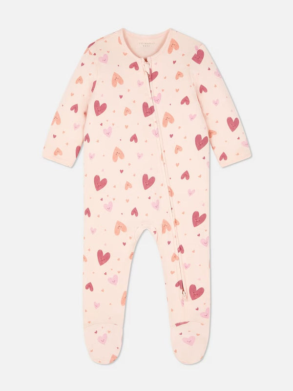 Primark heart quilted sleepsuit 2.5 tog