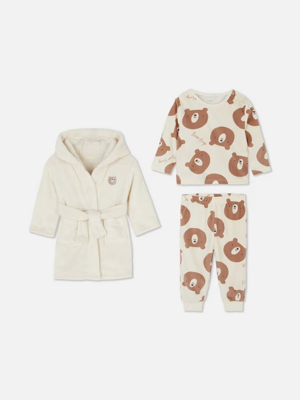 Bear 3 piece pyjama set