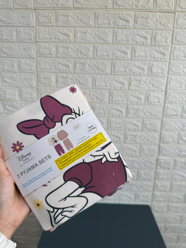 Primark 2pk pyjamas daisy duck cotton