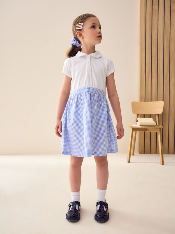 Blue Gingham School Skirt Dress (3-14yrs)