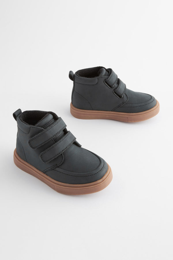 Black with Gum Sole Warm Lined Touch Fastening Boots