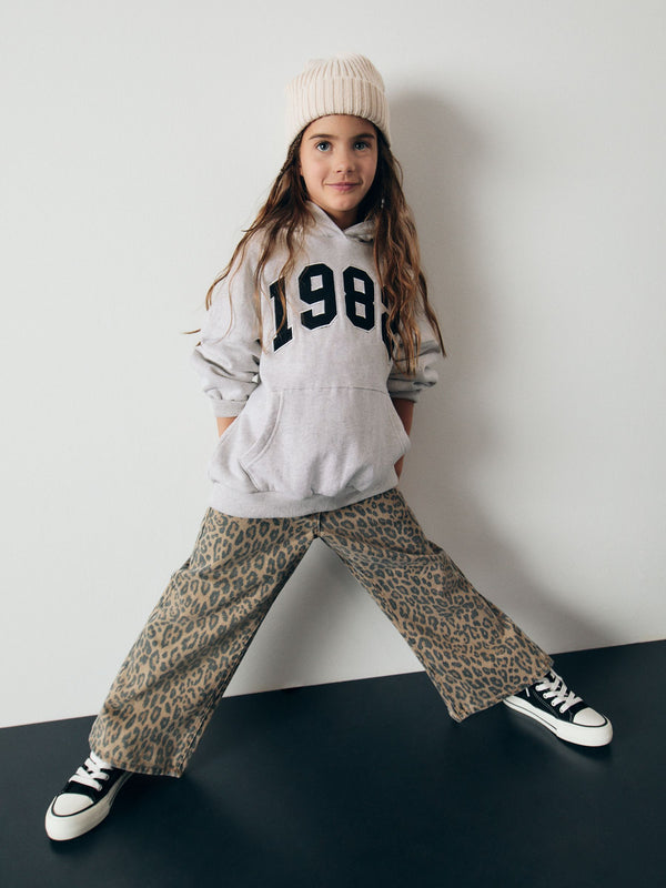 Grey Marl Slogan Hoodie (3-16yrs)