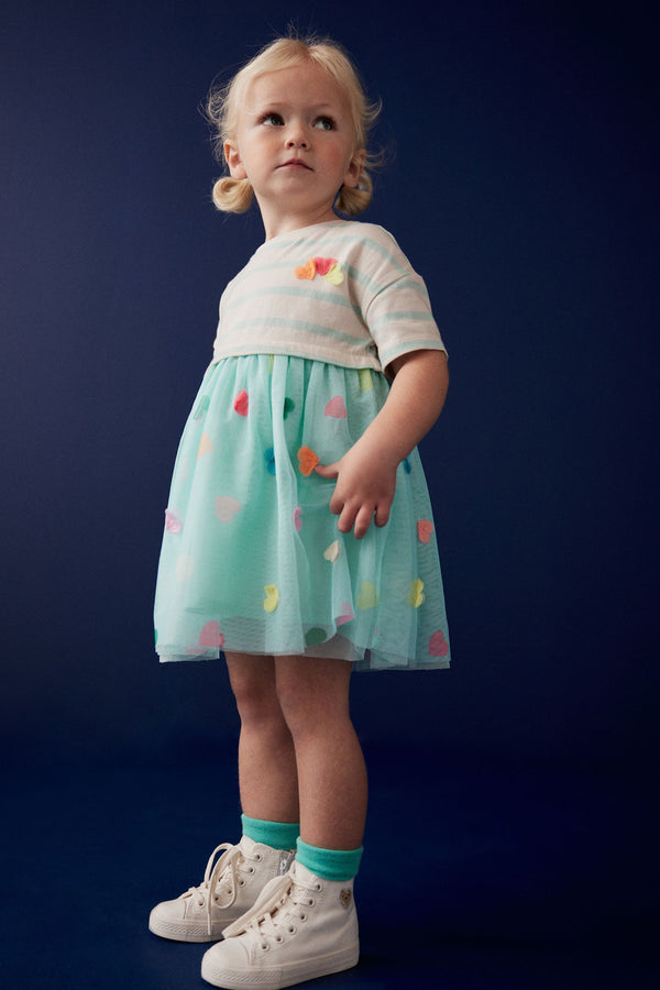 Blue Short Sleeve Tutu Dress (3mths-7yrs)