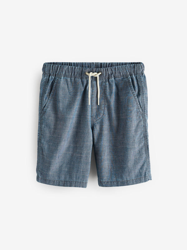 Chambray Blue Regular Fit Pull-On Shorts (3-16yrs)