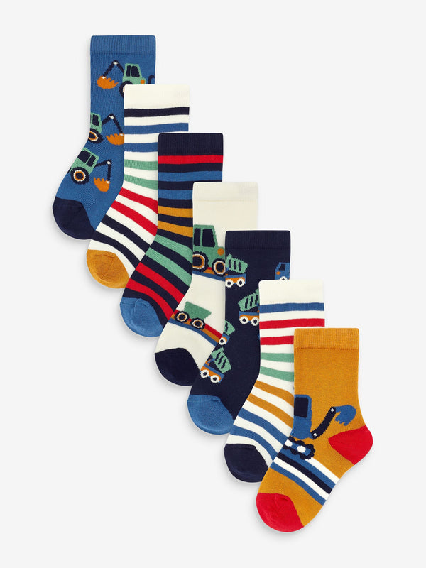 Multi Stripe Transport Cotton Rich Socks 7 Pack