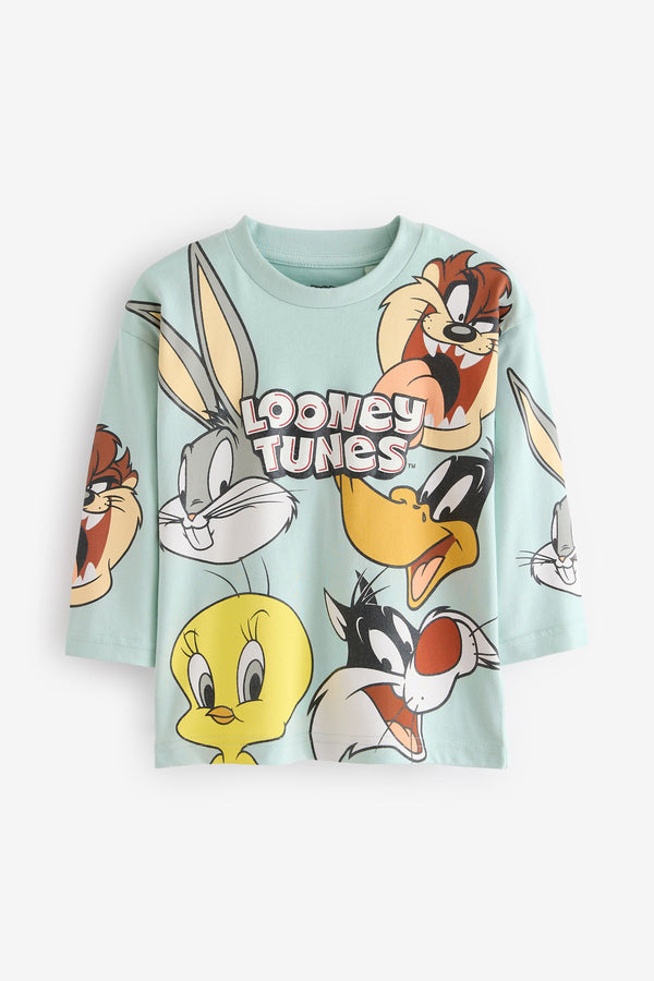 Minerals 100% Cotton Long Sleeve Looney Tunes All-Over-Print T-Shirt (3mths-8yrs)