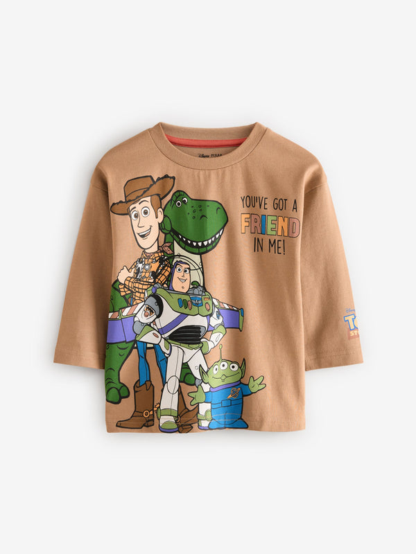 Tan Brown Toy Story Long Sleeve 100% Cotton T-Shirt (3mths-8yrs)