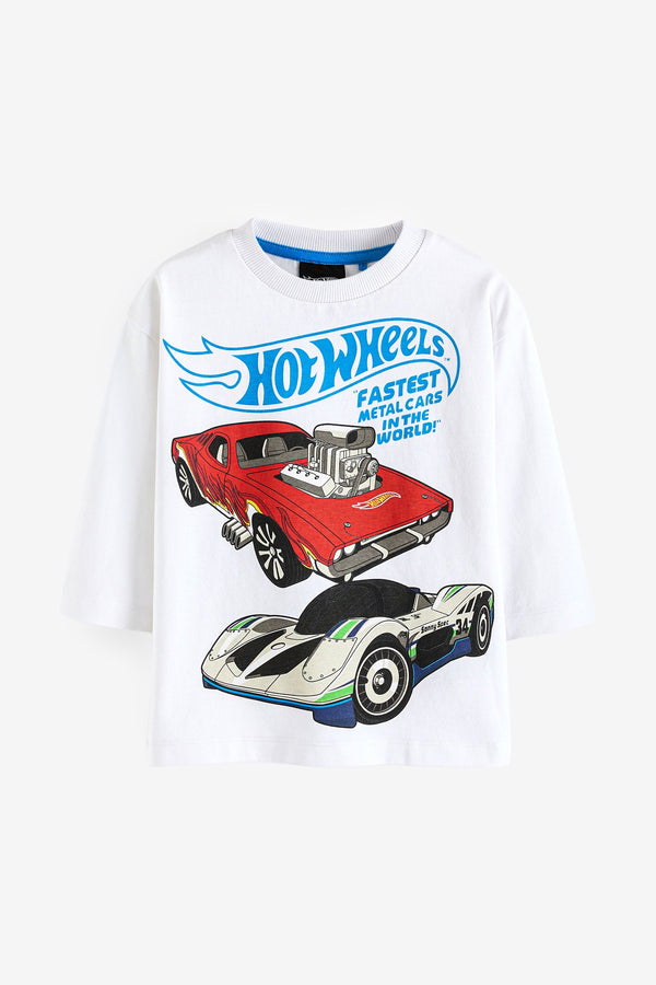 White Hot Wheels Long Sleeve T-Shirt (9mths-8yrs)