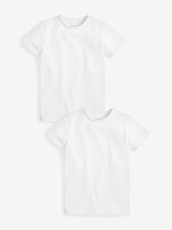 White Short Sleeve T-Shirts 2 Pack (3-16yrs)