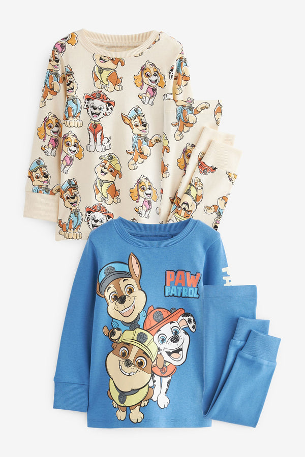 PAW Patrol Blue/Ecru Cream Snuggle Pyjamas 2 Pack (9mths-9yrs)