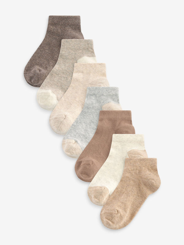 Neutral Rich Trainers Socks 7 Pack