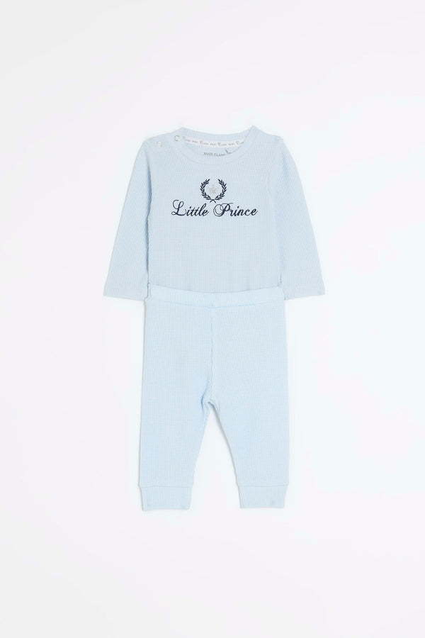 River Island Blue 100% Cotton Prince Baby Boys Set