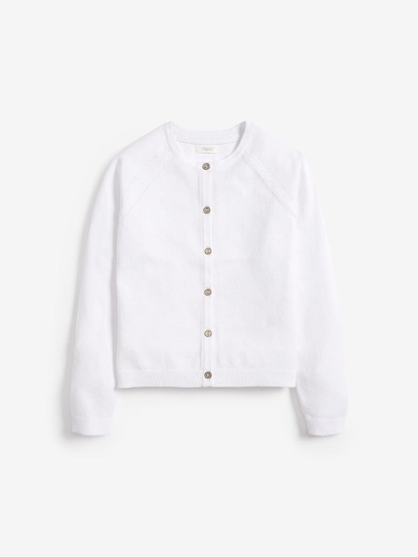 White Button-Up Cardigan (3-16yrs)