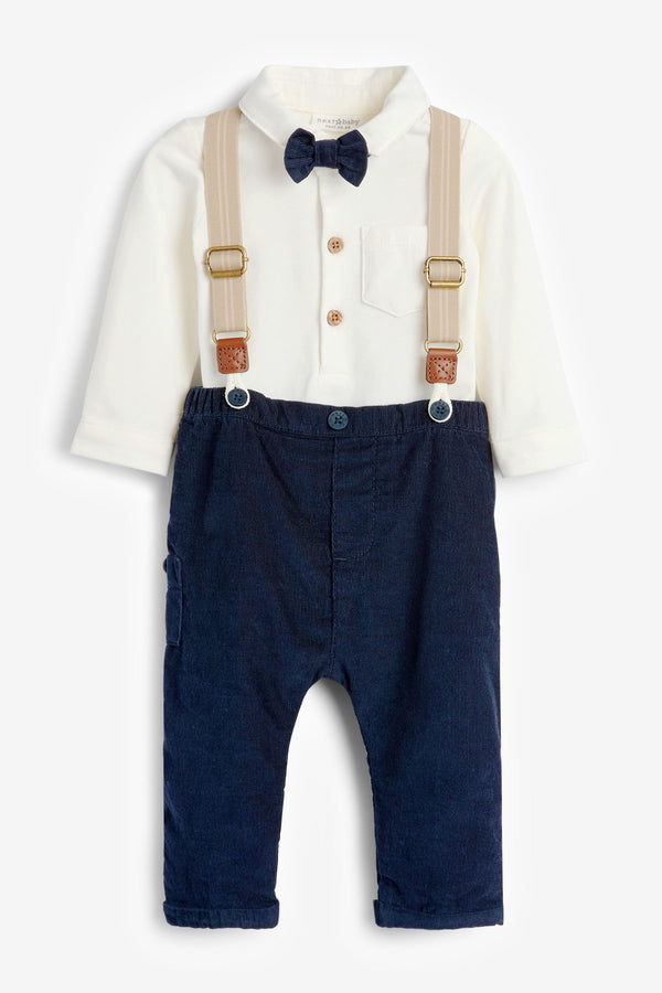 Navy/White 4 Piece Shirt Body, Trousers and Braces Set (immediate)