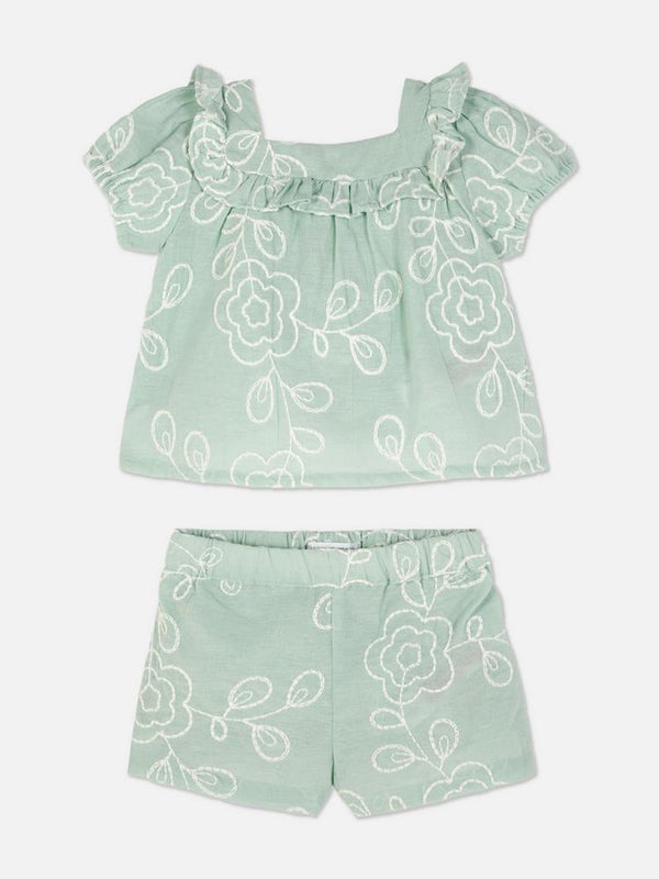 Primark girls Ruffle Blouse and Shorts