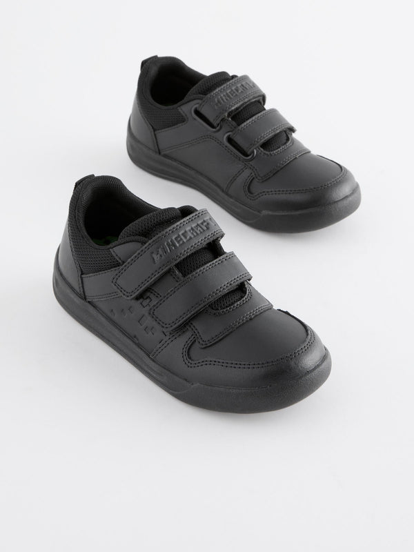 Black Minecraft Elastic Lace School Shoes