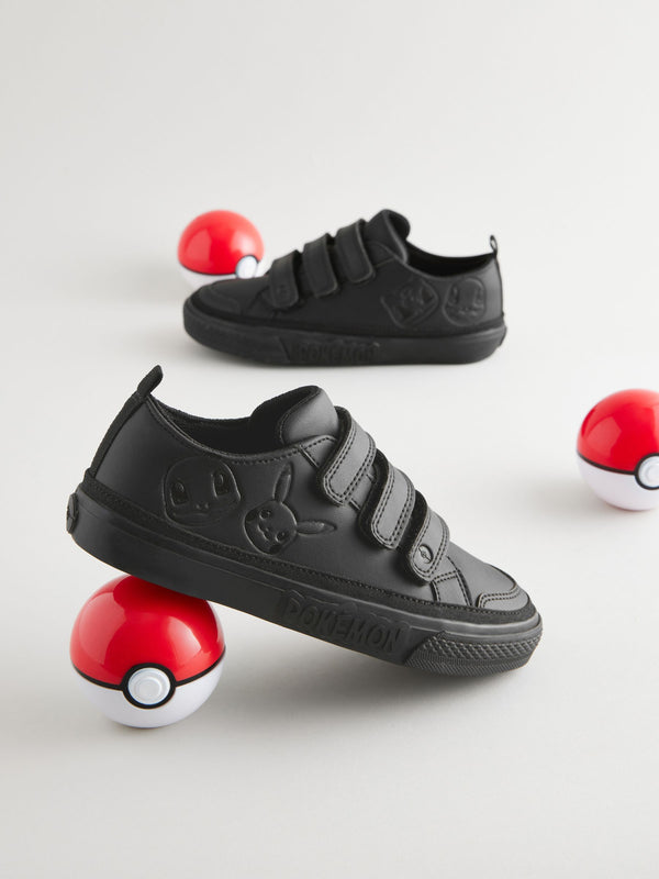 Black Pokémon Touch Fastening School Shoes