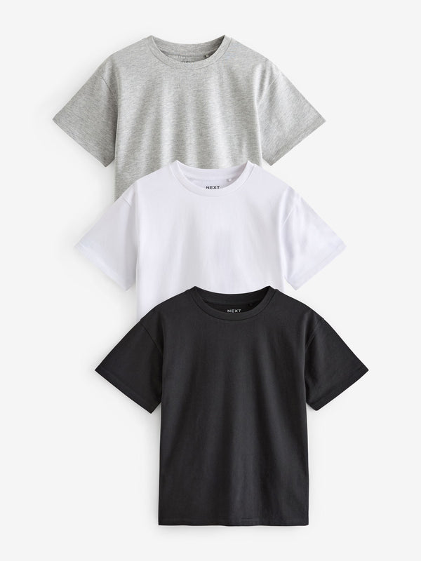 Black/White/Grey Oversized T-Shirts 3 Pack (3-16yrs)