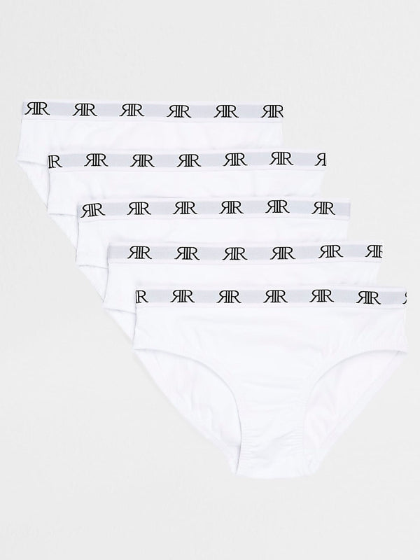 River Island White Ground Briefs 5 Pack