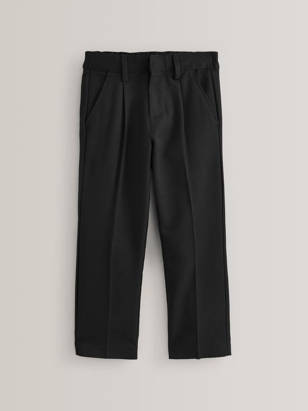 Black Slim Waist School Pleat Front Trousers (3-17yrs)