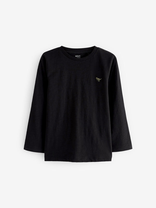 Black Long Sleeve Plain T-Shirt (3mths-7yrs)
