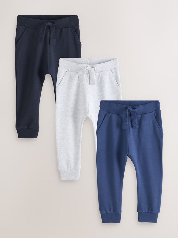 Blue/Grey/Navy Super Skinny Joggers 3 Pack (3mths-7yrs)