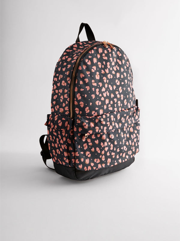 Black/Pink Leopard Print Backpack