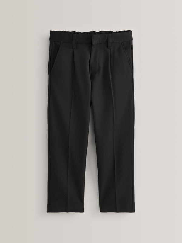 Black Plus Waist School Pleat Front Trousers (3-17yrs)