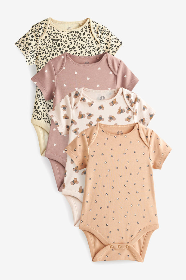 Neutral Animal Baby Short Sleeve Bodysuits 4 Pack (immediate)