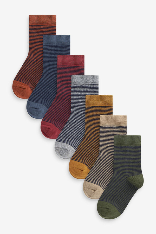 Multi Stripe Cotton Rich Socks 7 Pack