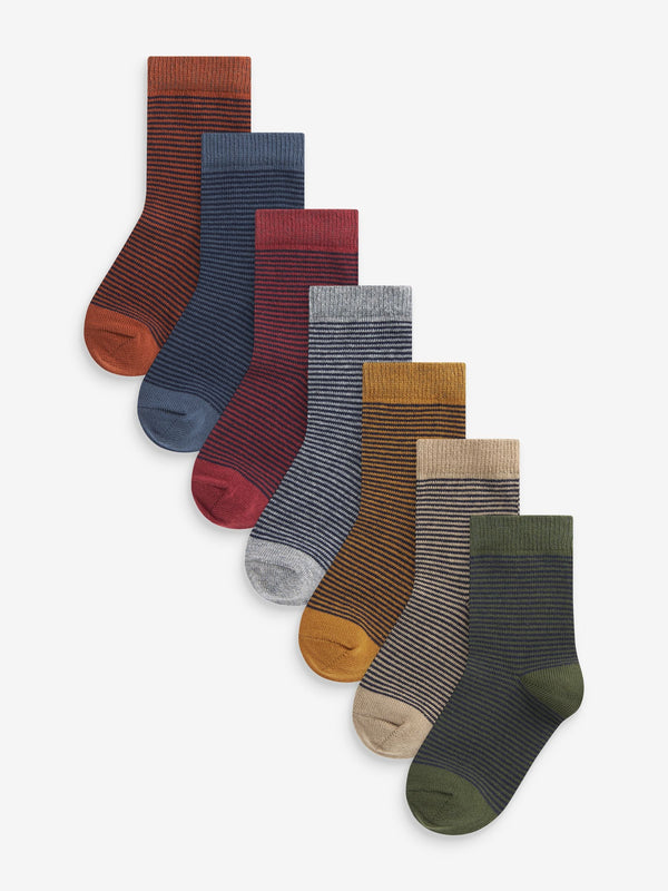 Multi Stripe Cotton Rich Socks 7 Pack