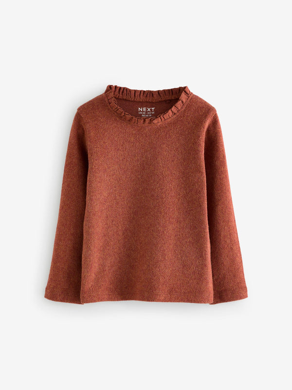 Rust Brown 100% Cotton Pointelle Top (3mths-7yrs)