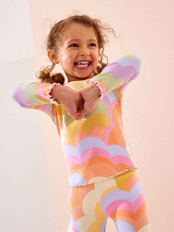 Rainbow Cotton Rich Long Sleeve Rib T-Shirt (3mths-7yrs)