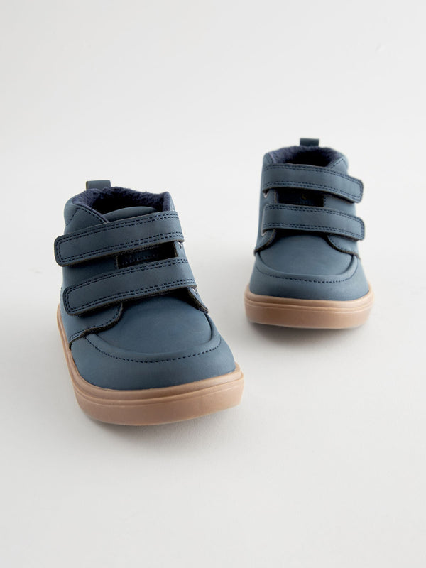 Navy Blue Wide Fit (G) Warm Lined Touch Fastening Boots