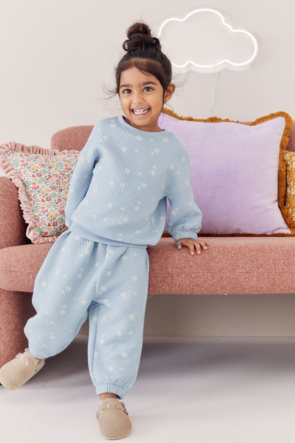 Blue Floral Quilted Pyjamas(immediate)