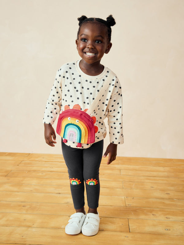 Rainbow 100% Cotton Long Sleeve Bag T-Shirt immediate