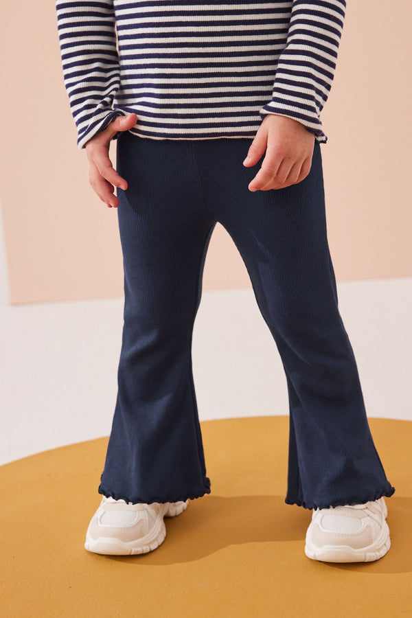 Navy Rib Flare Leggings (3mths-7yrs)