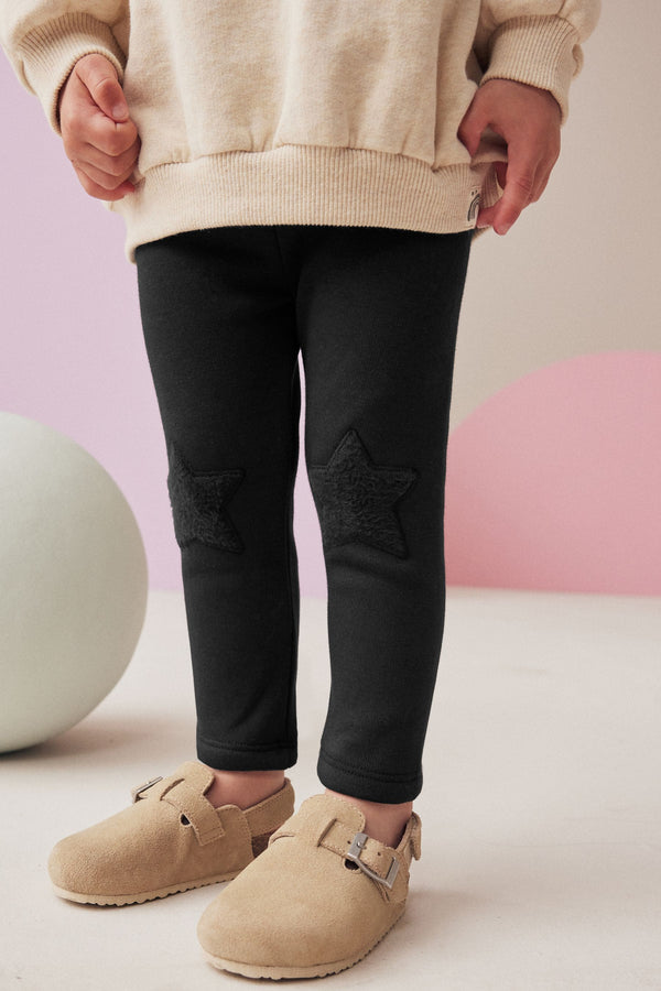 Black Cosy Fleece Lined Leggings (3mths-7yrs)