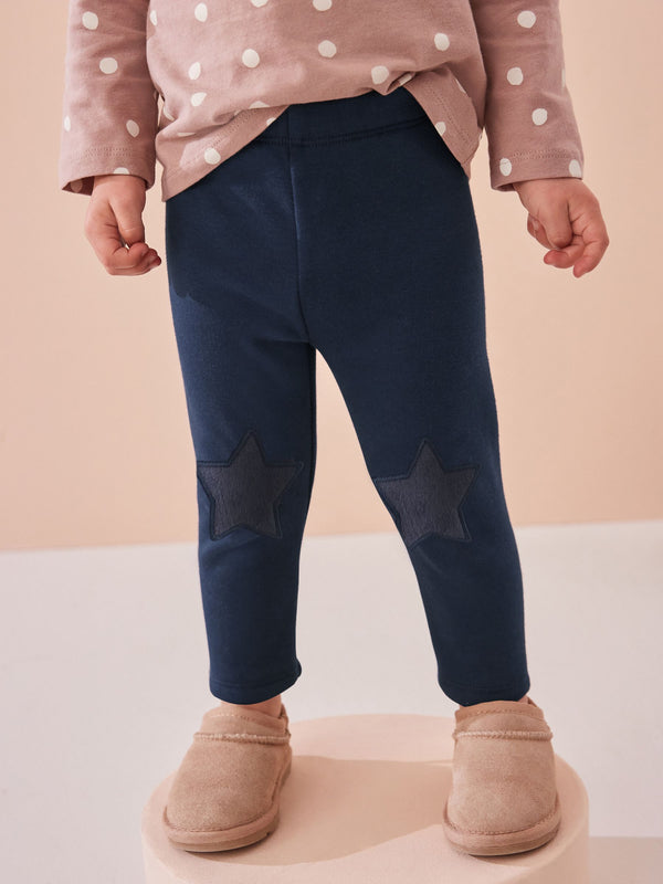 Navy Cosy Fleece Lined Leggings (3mths-7yrs)