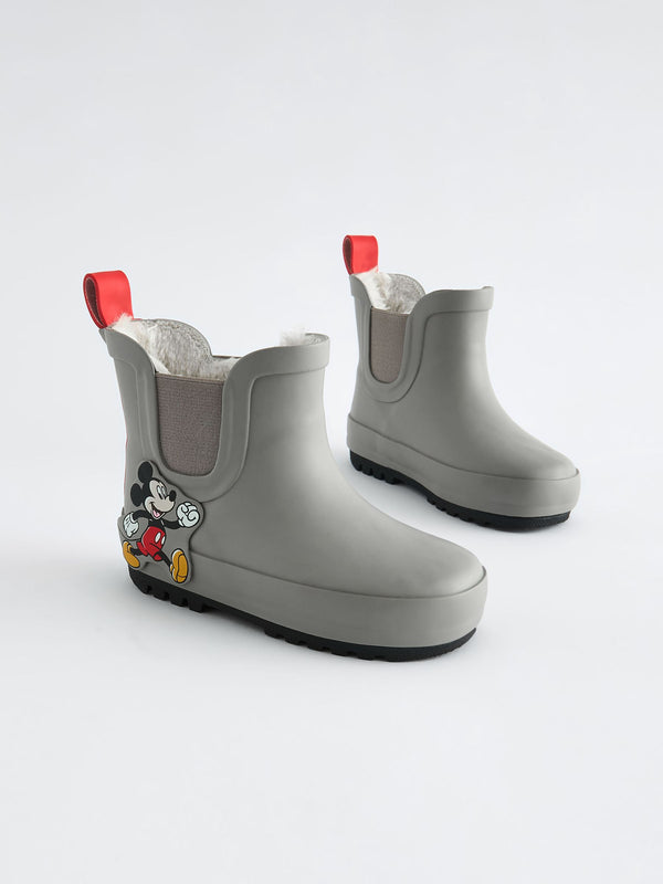 Neutral Mickey Mouse Warm Lined Ankle Wellies