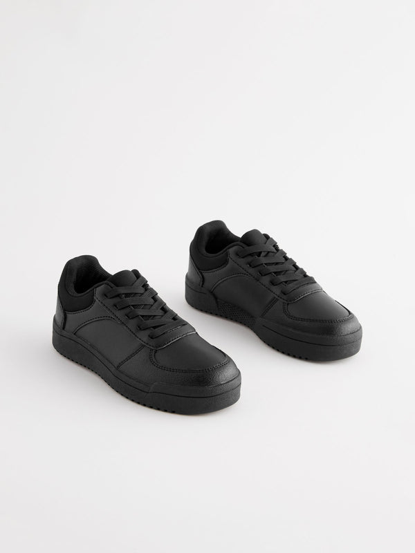 Black Wide Fit (G) School Lace-Up Shoes