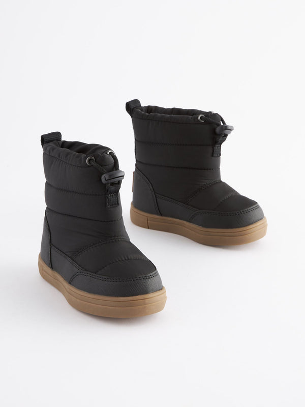 Black Thermal Thinsulate™ Lined Quilted Water Resistant Boots