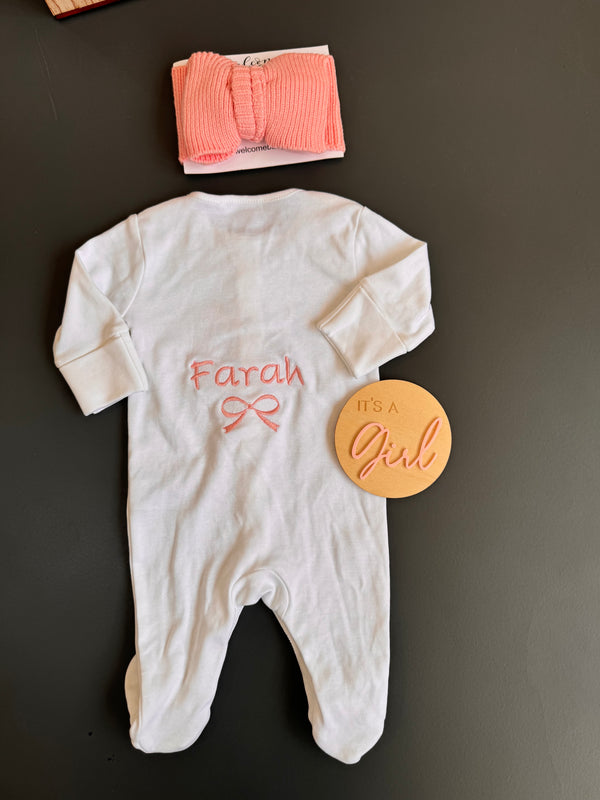 Customized sleepsuit +headband