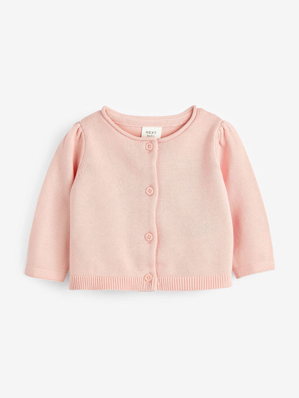 Pink Baby 100% Cotton Knitted Cardigan (0mths-2yrs)