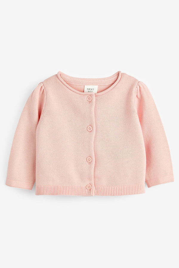 Pink Baby 100% Cotton Knitted Cardigan (0mths-2yrs)