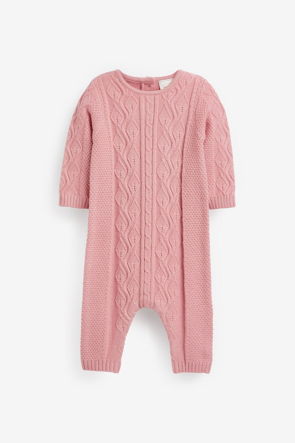 Pink knitted Baby Romper