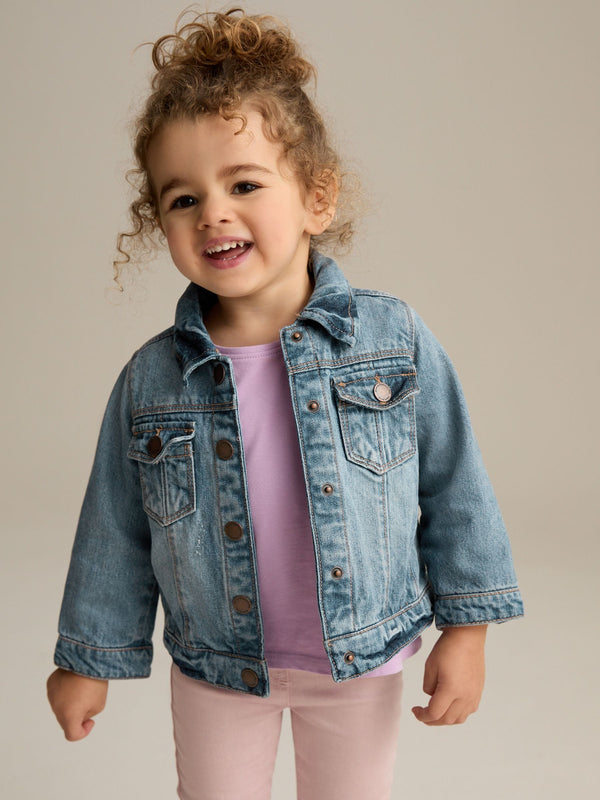 Mid Blue Denim Western 100% Cotton Jacket (3mths-7yrs)